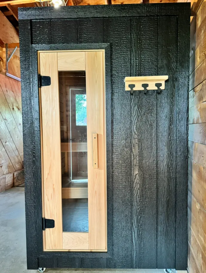 Black siding sauna